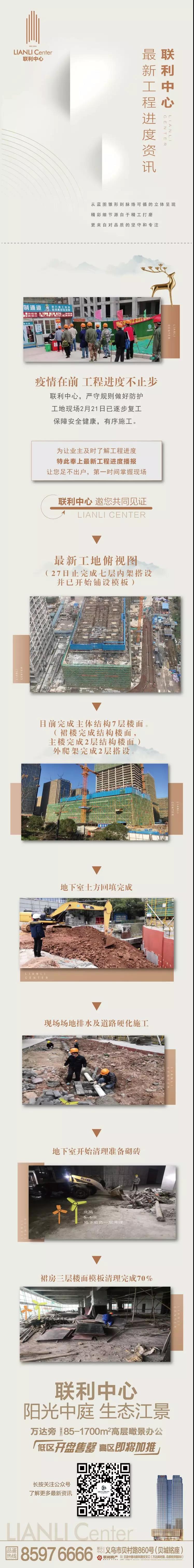 最新工程进度资讯‖联利中心精准防疫，有序复工(图1)